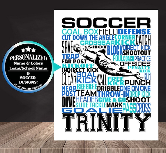 Personalized Soccer Goalkeeper Poster, Soccer Goalie Typography, Gift for Soccer Players Keeper, Soccer Gift, Soccer Team Gift, Soccer Print