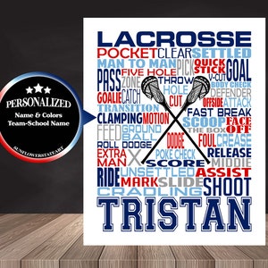 Gift for Lacrosse Player, Personalized Lacrosse Poster, Lacrosse Gift Ideas, Lacrosse Gift Typography, Lacrosse Team Gift, Lacrosse Print