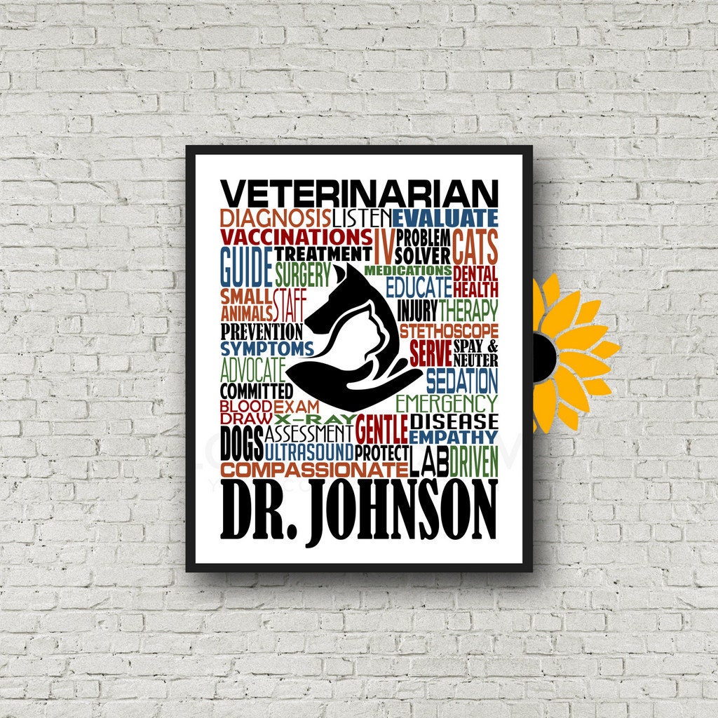 Personalized Veterinarian Poster, Veterinarian Typography, Vet Gift