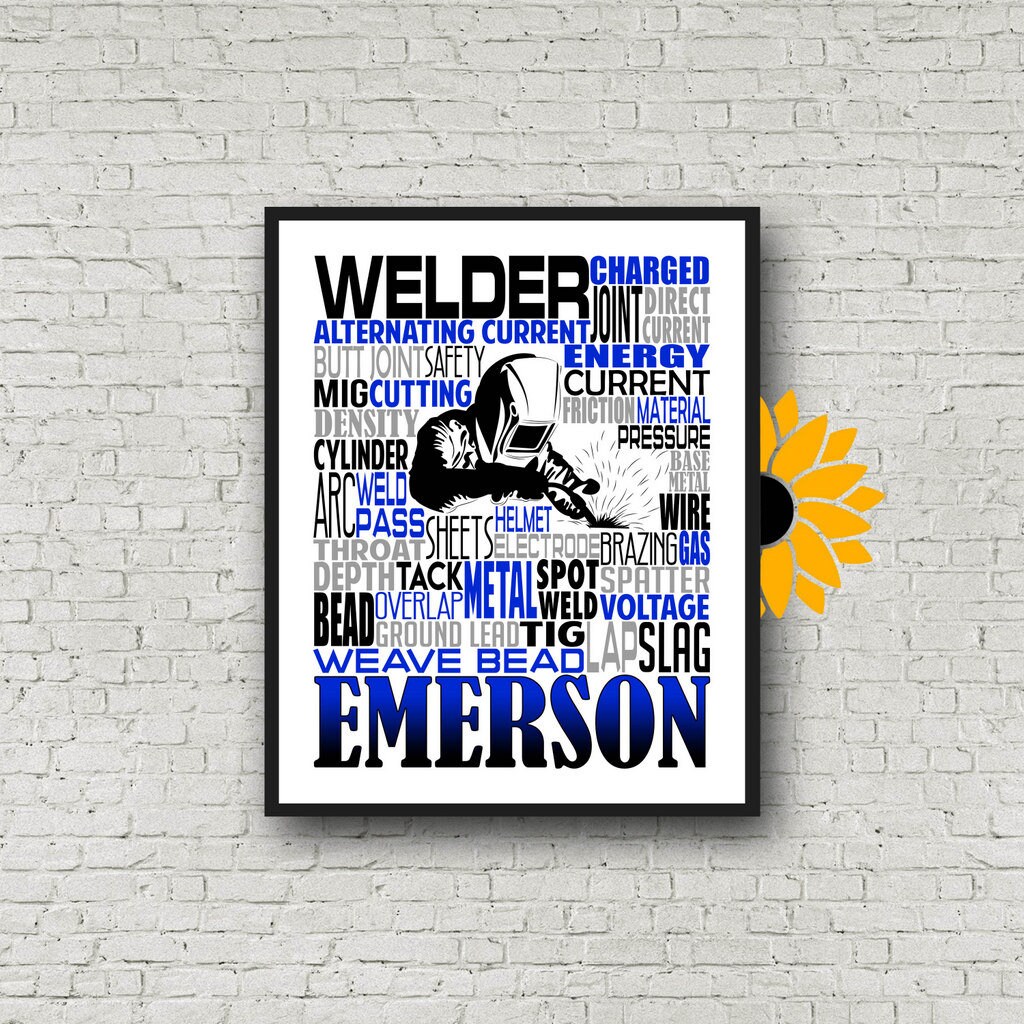 Personalized Welding Poster, Welding Typography, Gift for Welder