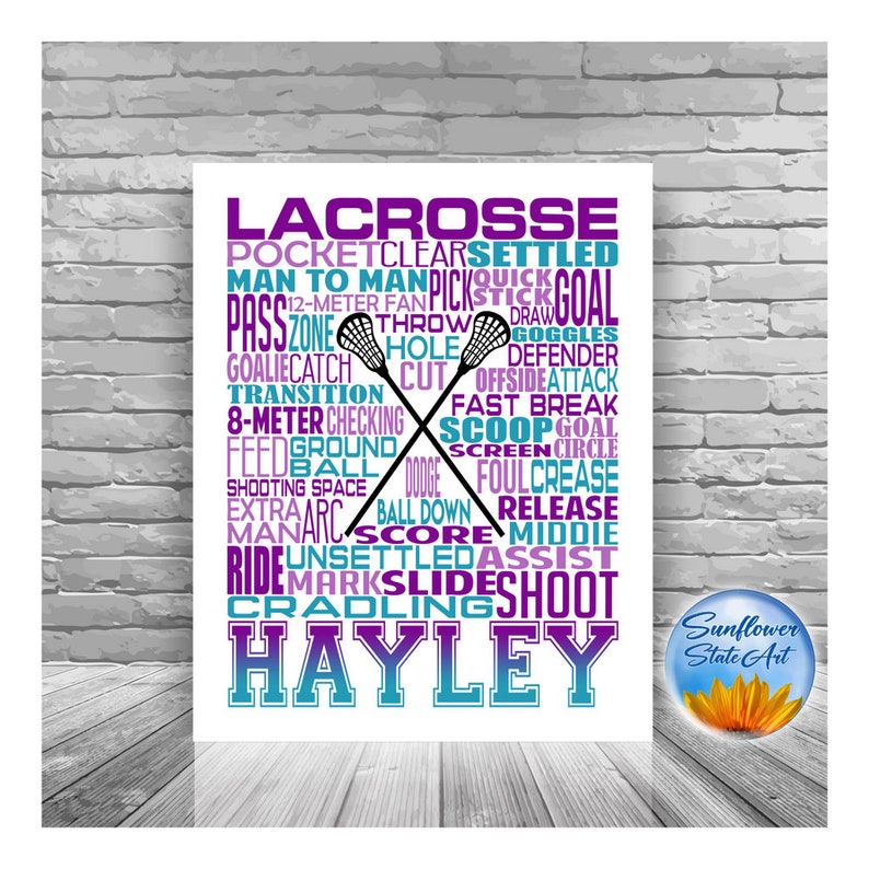 Personalized Lacrosse Poster Gift for Lacrosse Player Etsy