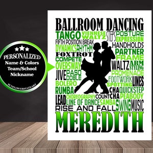 Ballroom Dance Sign, Personalized Ballroom Dance Poster, Gift for Ballroom Dancer, Dancing Print, Ballroom Dance Gift