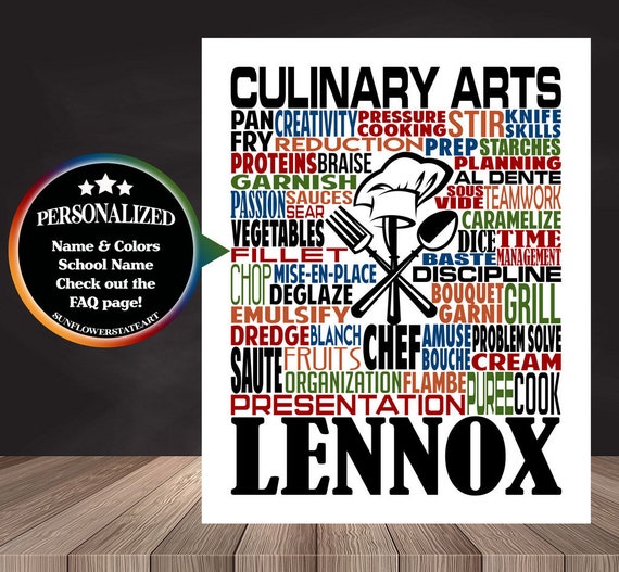 Culinary Arts Gift, Personalized Chef Poster, Gift for Chef, Chef Gift, Culinary Arts Student Gift, Foodie Gift, Chef Poster