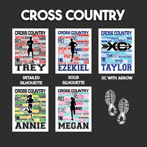 Cross Country Poster, Personalized Cross Country Sign, Gift for Runners ...