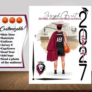 Basketball Poster, Basketball Graduation Gift, Senior Night Gift ...