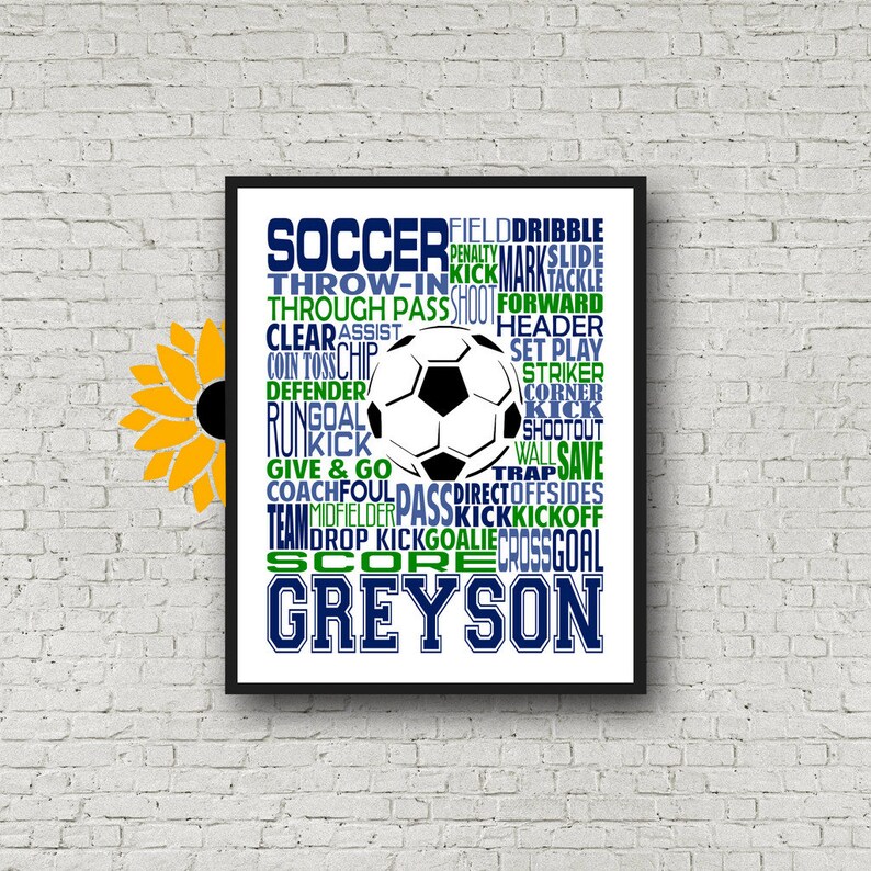 Personalized Soccer Poster Girls Soccer Typography Gift for - Etsy