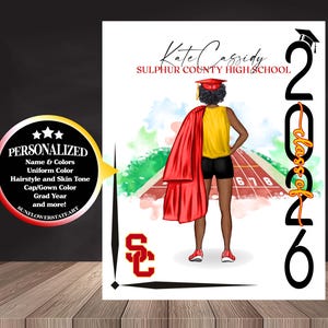 Track & Field Poster, Track and Field Graduation Gift, Senior Night Gift, Graduation Table Decor, Signing Day, Track Runner Gift   RJ