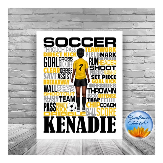 Soccer Team Gift, Gift for Soccer Player, Soccer Gift, Signing Day Table, Graduation Gift, Soccer Poster Soccer Word Art