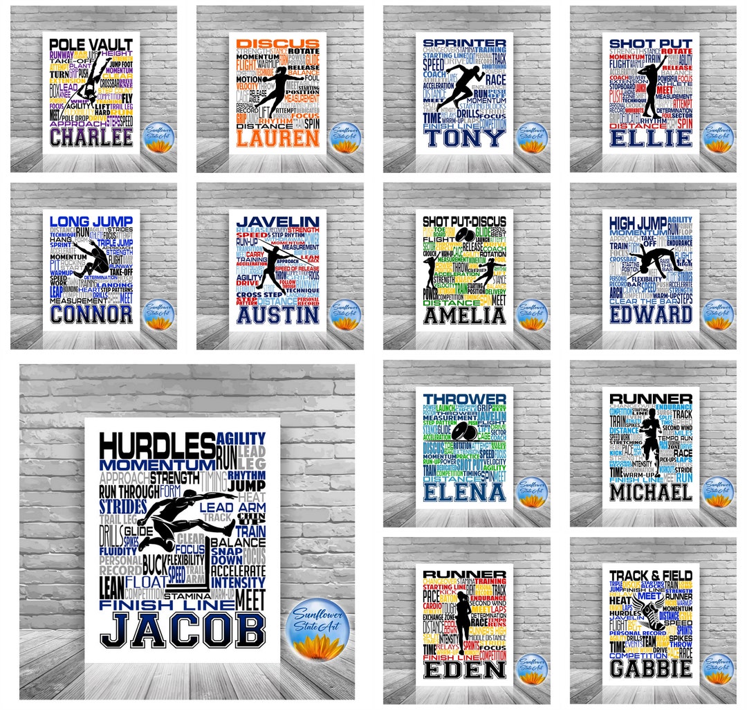 Personalized Track & Field Print Track and Field Gift Track Etsy