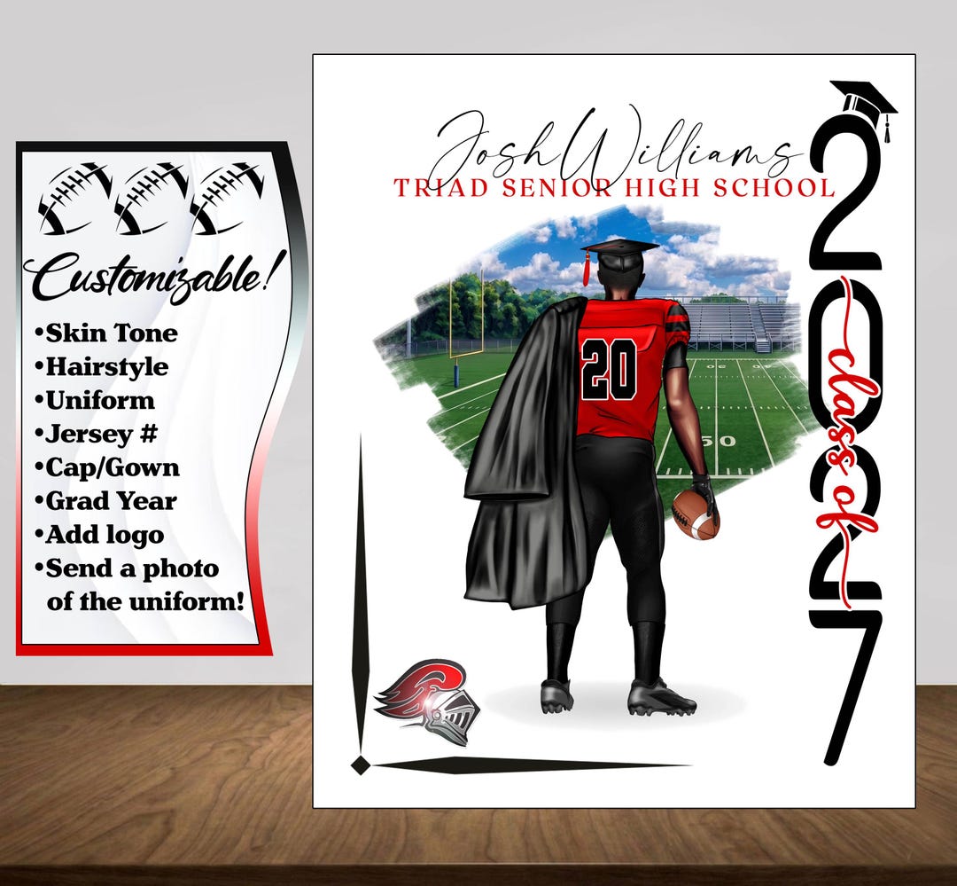 Football Poster, Football Graduation Gift, Senior Night Gift ...