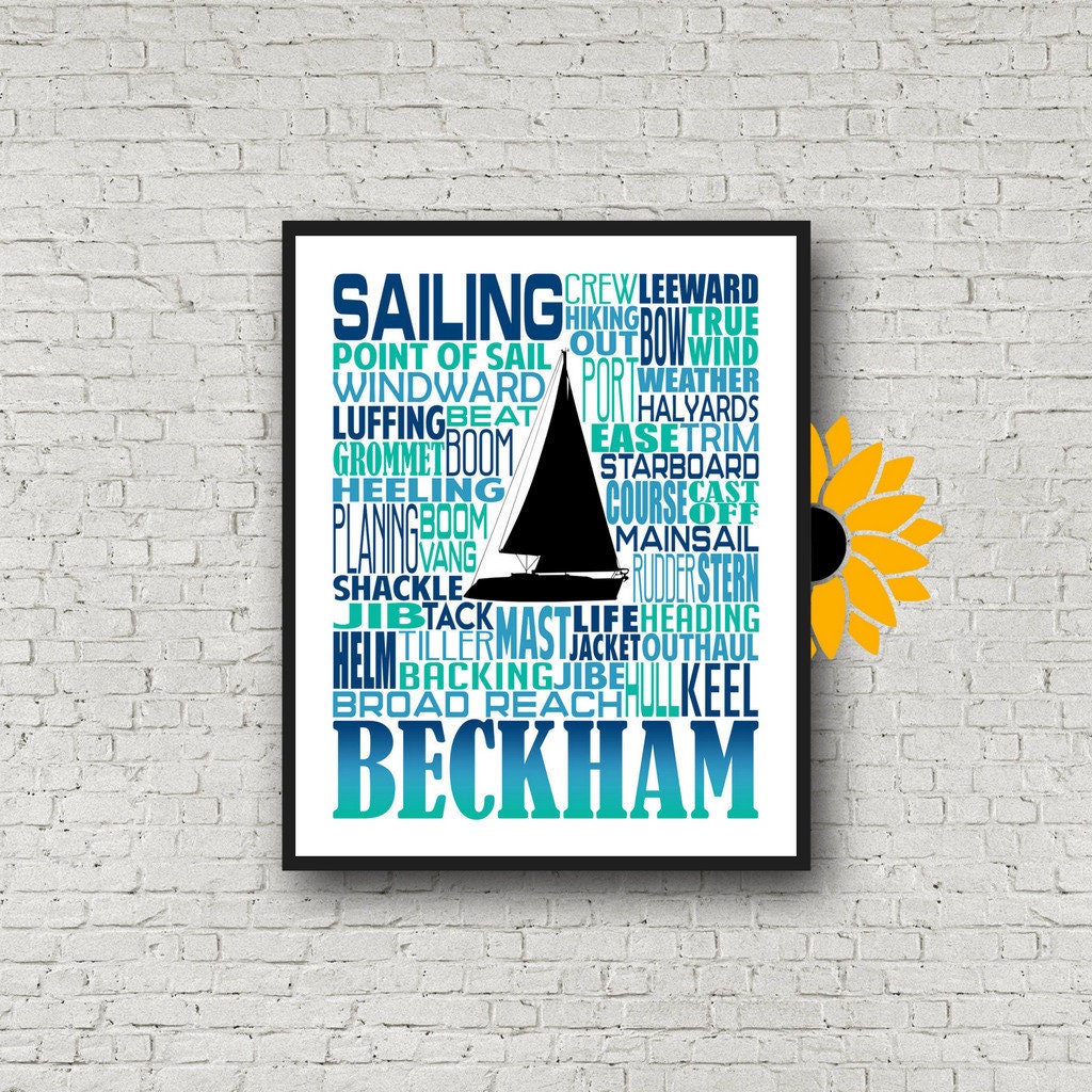 Personalized Sailing Poster, Gift for Sailors, Sailing Gift Ideas