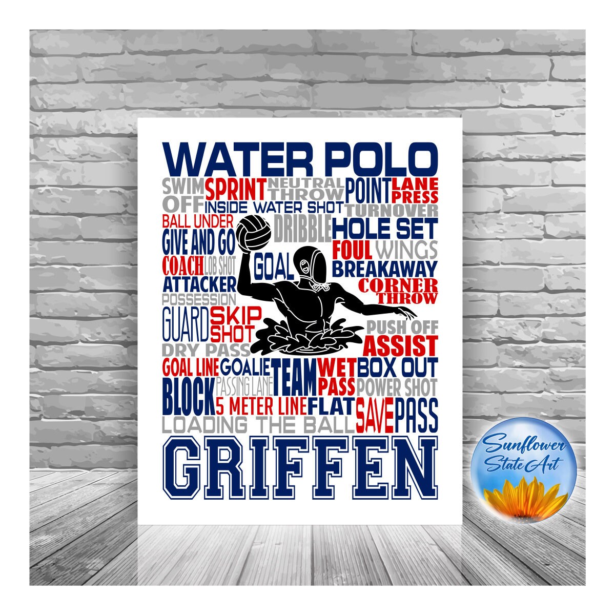 Personalized Water Polo Poster, Gift For Water Polo, Water Polo Gift
