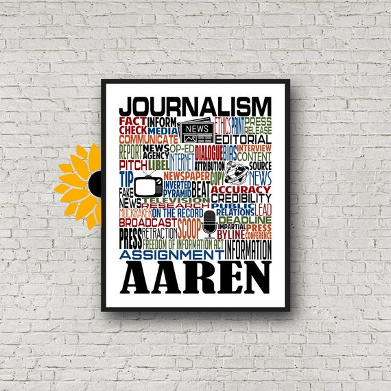 Personalized Journalism Poster, Gift for Journalism Teacher, Journalist Gift, Journalism Typography,Journalist Typography, Journalist Poster