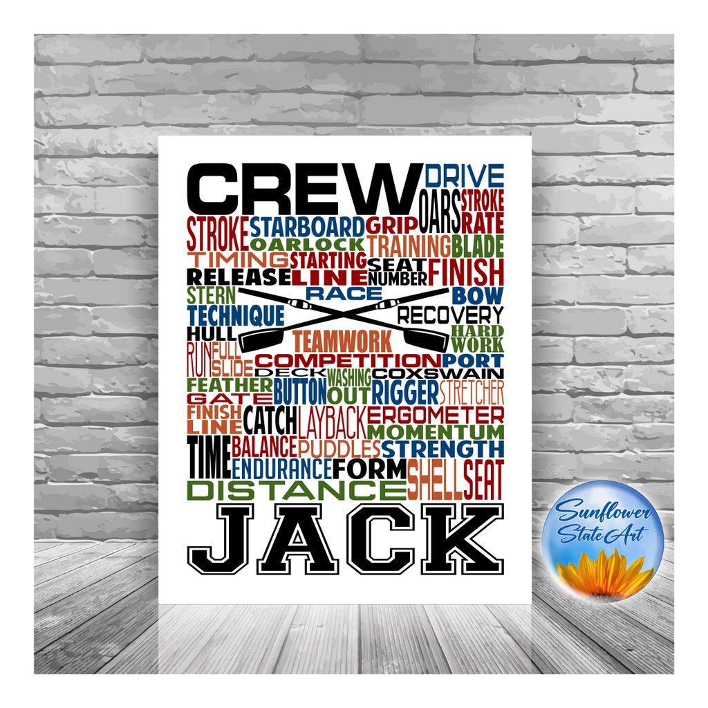 Personalized Crew Poster, Crew Rowing Gift Ideas, Crew Gift, Rowing