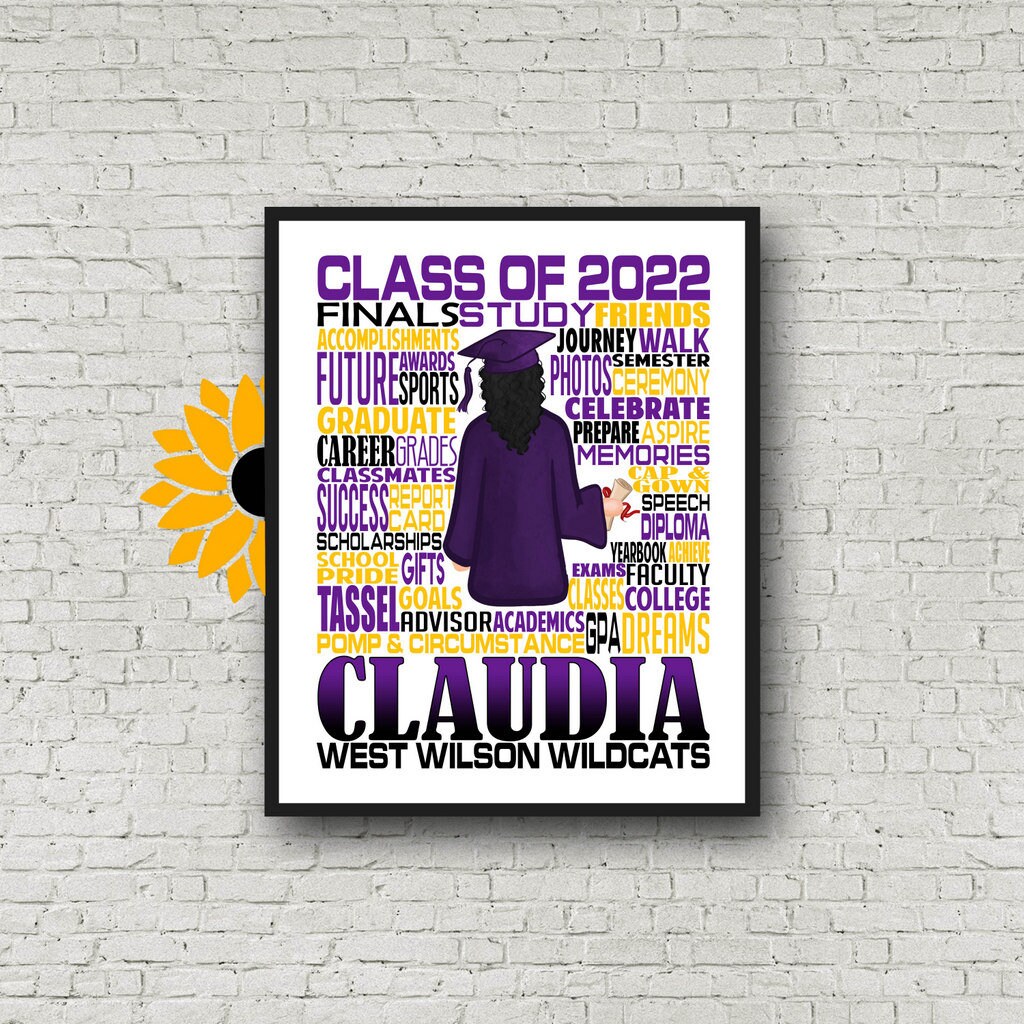 Graduation Typography, Personalized Graduation Print, Graduation Party