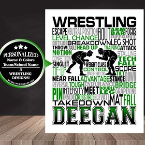 Wrestler Letters Wrestling Girl Poster, Wrestler Sign, Wrestling Senior Night Gift ...