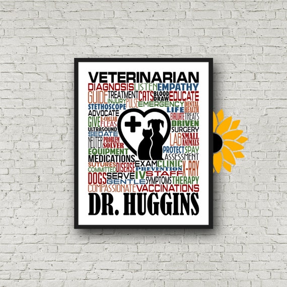 Gift for Veterinarian Personalized Veterinarian Poster Etsy