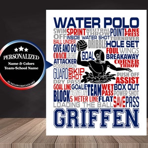 Water Polo Poster, Gift For Water Polo, Water Polo Gift Ideas, Water Polo Word Art, Water Polo Team Gift, Water Polo Girl, Water Polo Sign