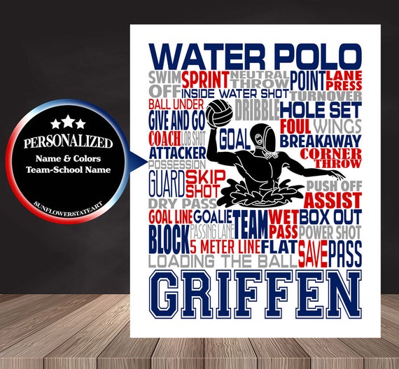 Personalized Water Polo Poster, Gift For Water Polo, Water Polo Gift Ideas, Water Polo Typography, Water Polo Team Gift, Water Polo Girl