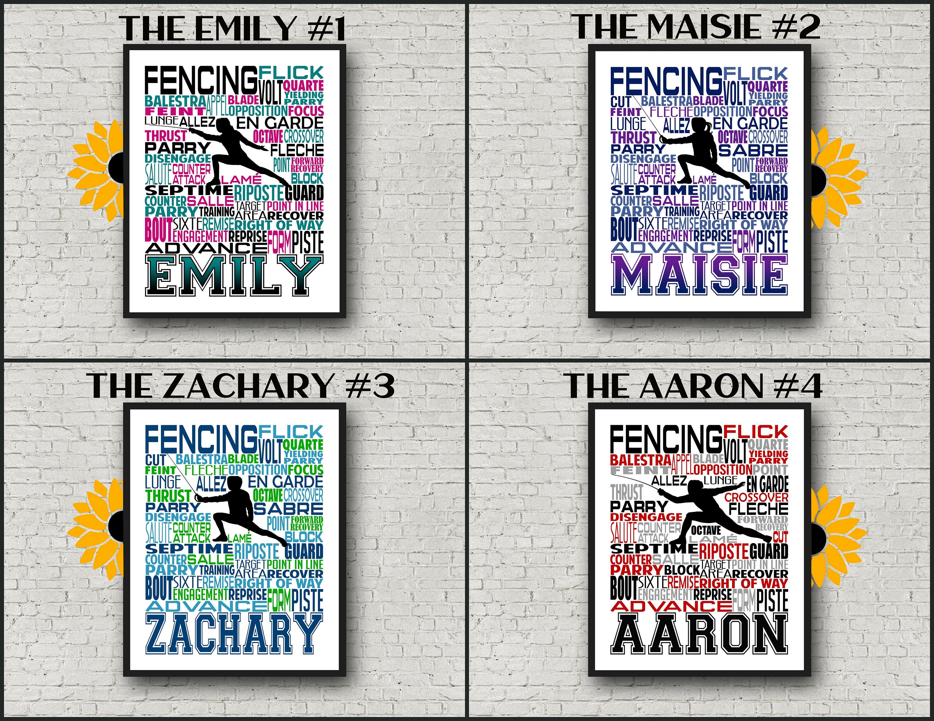 Personalized Fencer Poster, Gift for Fencer, Fencing Art, Fencer Art