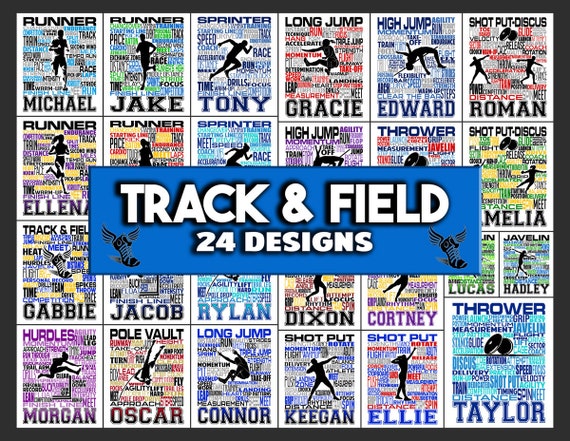 Personalized Track & Field Print, Track and Field Gift, Track and Field Poster, Track Runner, Pole Vault, Javelin, High Jump, Hurdles