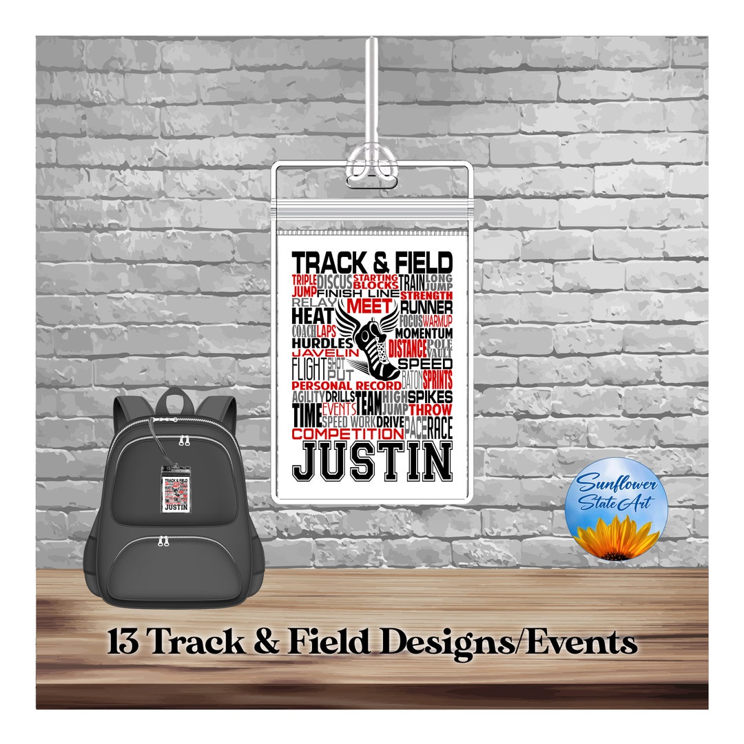 Personalized Track and Field Bag Tag, Track and Field Gift, Track
