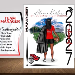 Team Manager Poster, Graduation Gift, Senior Night Gift, Graduation Table Decor, Soccer Manager, Basketball Manager, High School  RJ