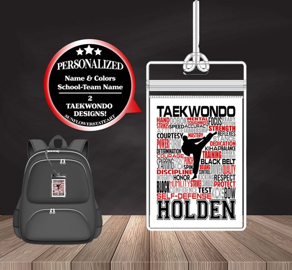 Personalized Taekwondo Bag Tag, Taekwondo gift, Taekwondo Team Tag, Custom Bag tags, Gift for Taekwondo, Taekwondo Bag Tag