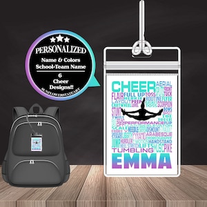 Cheer Bag Tag, Cheer gift, Cheer Team Tag, Custom Bag tags, Gift for Cheerleader, Cheerleader Bag Tag, Cheer Team Gift