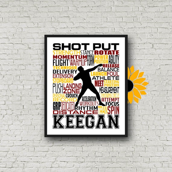 Personalized Shot Put Thrower Poster, Shotput Poster, Shot Put Typography  Gift for Shot Put, Track and Field gift, Track Team gift
