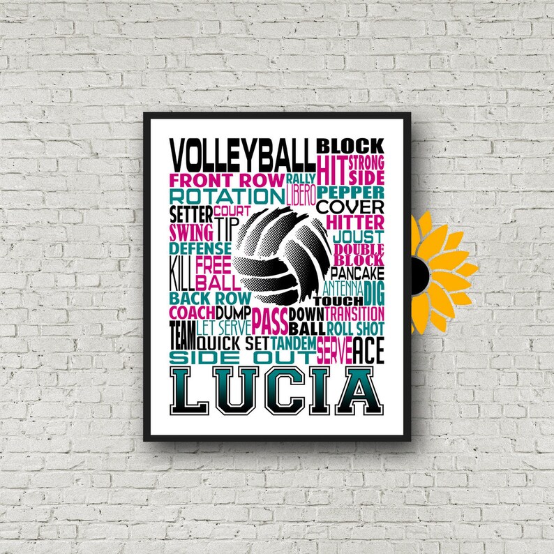 Volleyball Typography Volleyball Word Art Volleyball Team Etsy