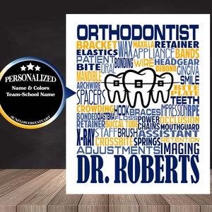 Orthodontist Gift, Personalized Orthodontist Poster, Orthodontist Office Sign, Orthodontic Wall Art