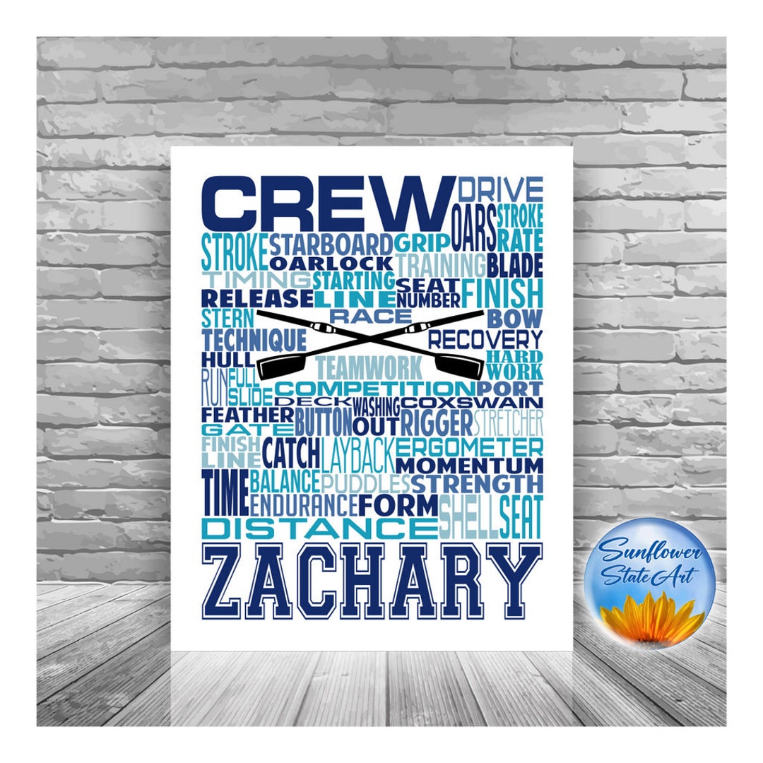 Personalized Crew Poster, Crew Rowing Gift Ideas, Crew Gift, Rowing