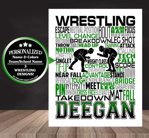 Wrestling Typography, Gift for Wrestler, Wrestling Gift, Wrestler Art, Personalized Wrestler Poster, Wrestling Team Gift