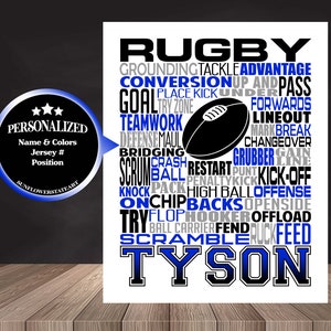 Rugby Poster, Rugby Sign, Rugby Player, Rugby Player Print, Rugby ...