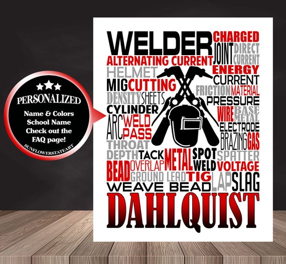 Welding Typography, Personalized Welder Poster, Welder Gift, Gift for Welder, Welder Art, Welding Class, Pipefitter Poster, Gift for Welder