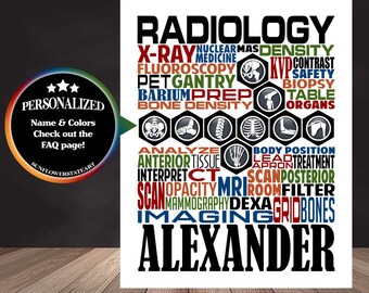 Radiology Poster, Radiology Word Art Sign, Radiology Gift, Radiologist Gift, Gift for Radiologist, X-Ray Tech, Radiologic Tech