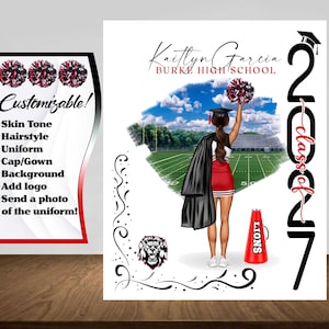 Cheer Poster, Cheerleader Graduation Gift, Senior Night Gift, Graduation Table Decor, Signing Day, Personalized Cheerleading Team Gift  RJ