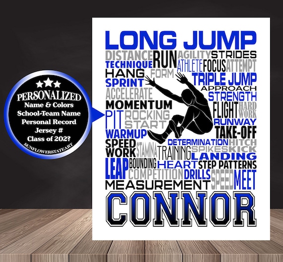 Personalized Long Jump Poster, Gift for Long Jump, Track and Field gift, Track Team gift, Long Jump Gift, Triple Jump Poster, Triple Jump