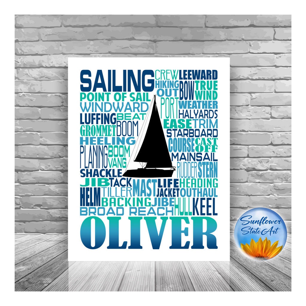 Personalized Sailing Poster, Gift for Sailors, Sailing Gift Ideas