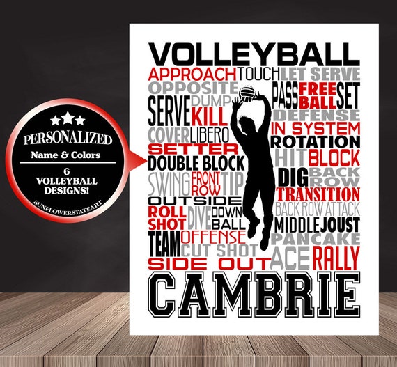 Volleyball Setter Sign, Volleyball Senior Night Gift, Boys Volleyball Poster, Volleyball Word Art Wall Decor, Coach Gift, Locker Sign