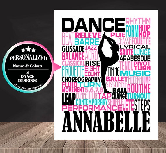 Dance Poster, Dancer Sign Wall Decor, Dance Competition Gift, Dance Recital Gift, Senior Night Dance Team Gift