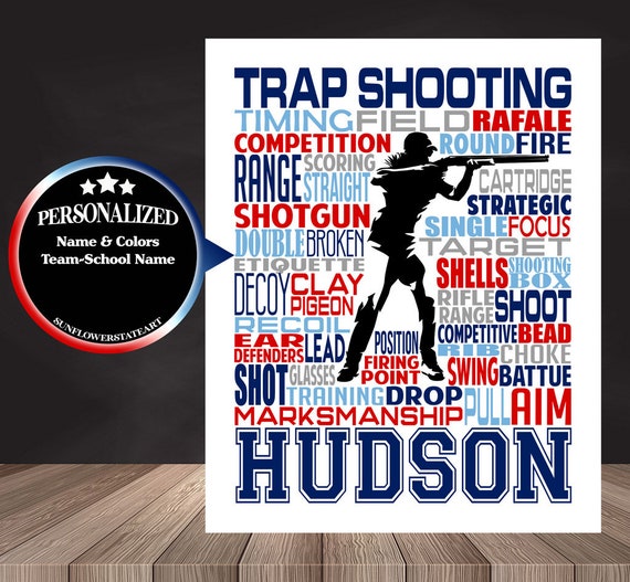 Personalized Trap Shooting Poster, Gift for Trap Shooter, Trap Shooter Gift Ideas, Skeet Shooting Poster, Trap Shooter Typography