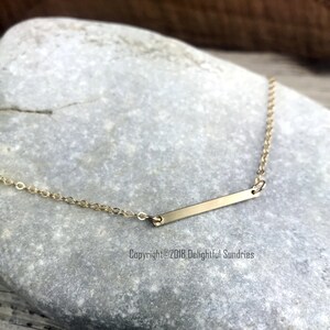 Gold Bar Necklace, Gold Filled Bar Necklace, Choker Necklace, Minimalist Necklace, Gold Necklace, GOLD FILLED, Delicate, Bar Necklace