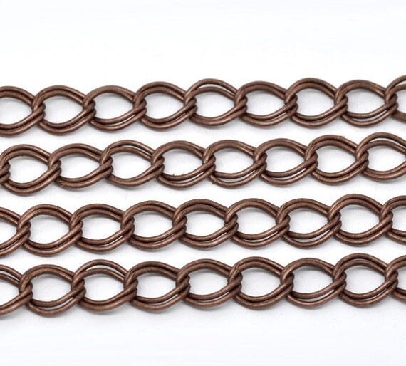 Copper Tone Double Loops Link Curb Chain 12x10mm 4 meters Etsy