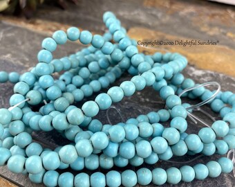 Howlite Imitation Turquoise Loose Beads Round Green Bead Strands, DIY Jewelry, Crafting Beads, Boho, Necklace, Bracelet, Jewelry Making C103