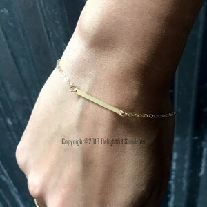 Gold Filled Bar Bracelet, Gold Bracelet, Minimalist Bracelet, Minimalist Jewelry, Gold Bar, GOLD FILLED, Custom Length, Designer Jewelry