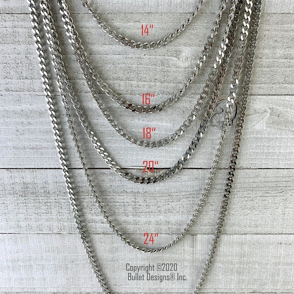 5mm Stainless Steel Curb Chain, Cuban Links, Stainless Steel Curb Chain Necklace, 5mm Necklace, Men, Women, Unisex, Heavy Duty, Choker