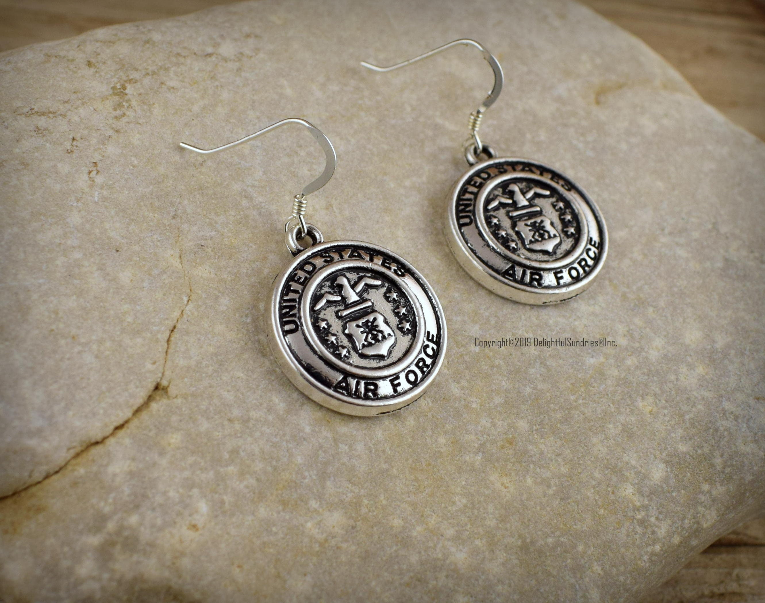 Military Earrings Air Force Earrings US Air Force Military Etsy