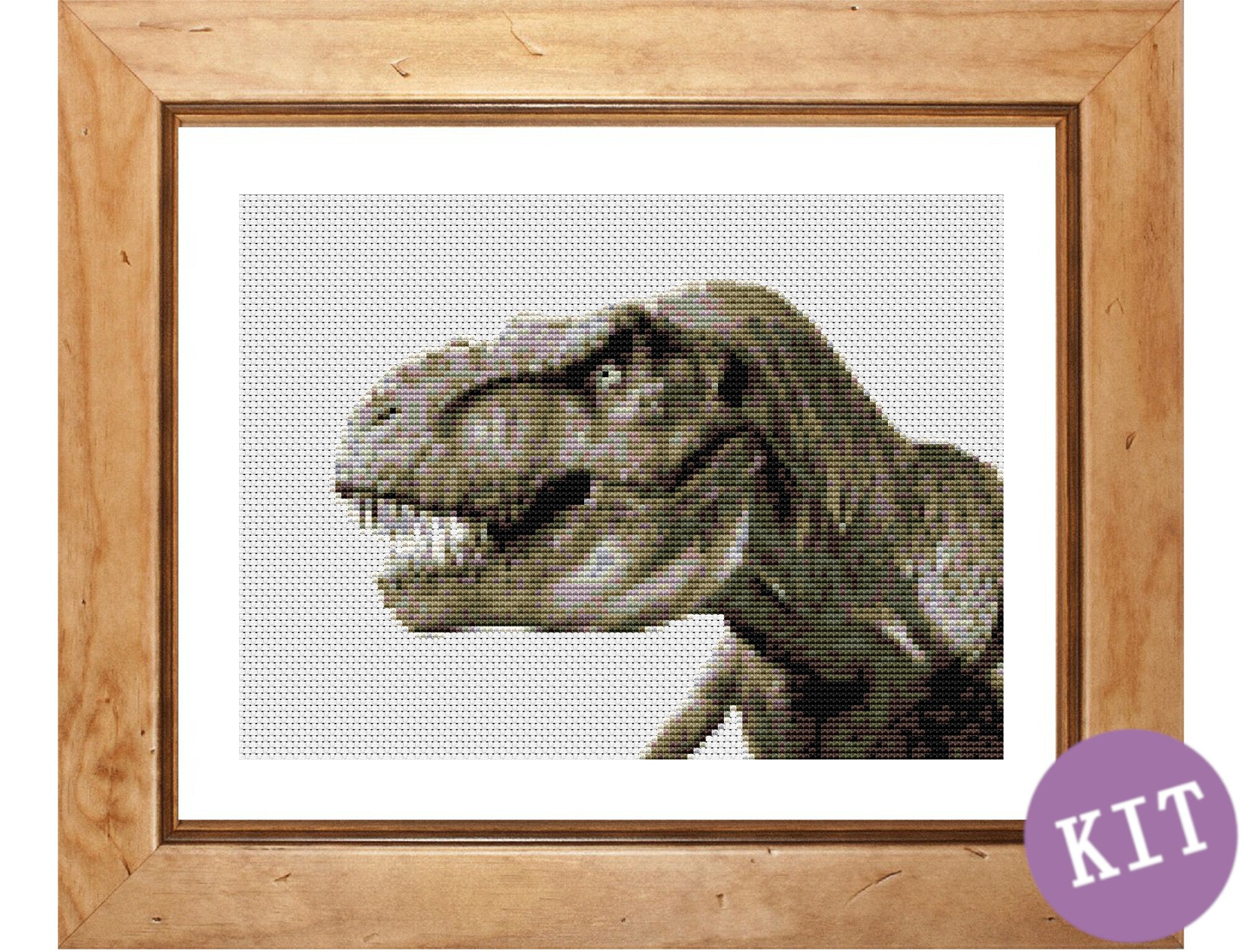 Tyrannosaurus Dinosaur Cross Stitch Kit Etsy